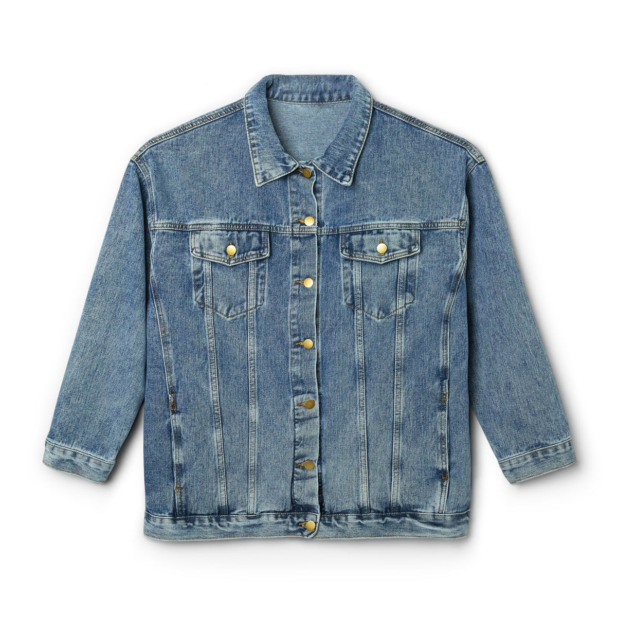 Women's Denim Jacket — 'Money Talks, Bullshit Walks' Embroidered Back Jacket