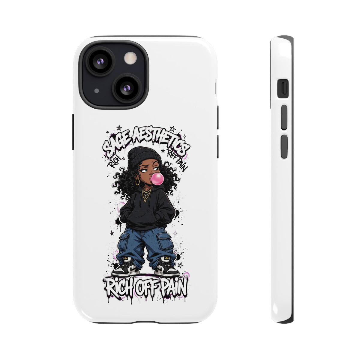 Phone Case — 'She Aesthetics, Rich Off Pain' Graphic Protective Cover