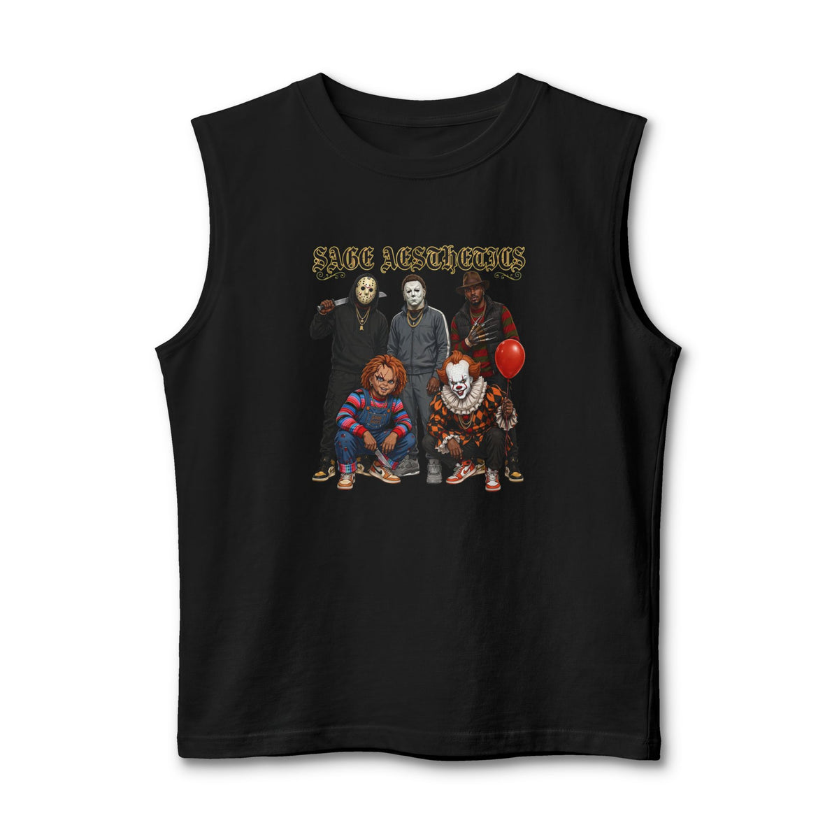 Horror Icons Muscle Tank — "Sane Aesthetics" Graphic Tank Top