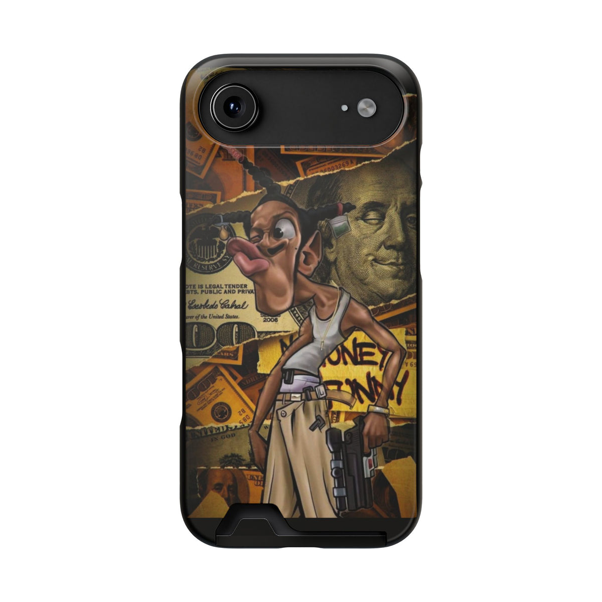 Money Hustle Card Holder Phone Case — Urban Graffiti Wallet iPhone Case