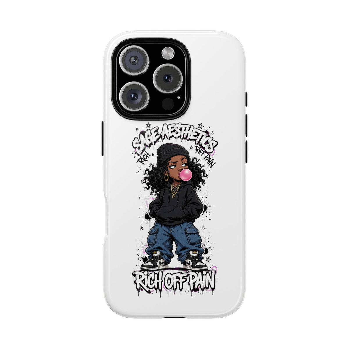 Phone Case — 'She Aesthetics, Rich Off Pain' Graphic Protective Cover