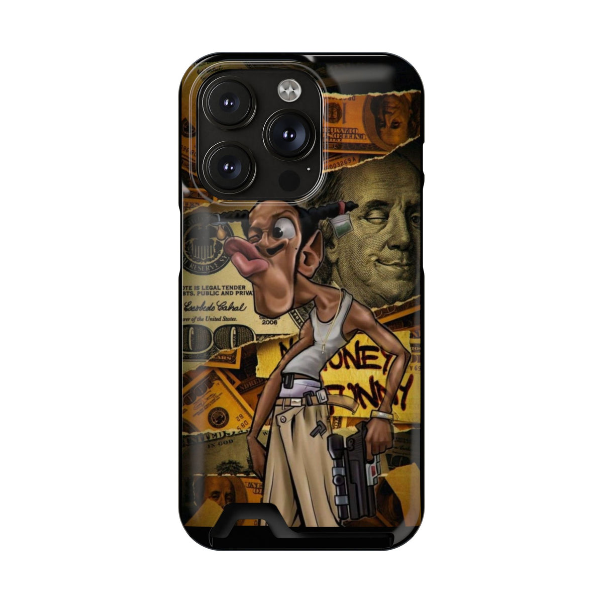 Money Hustle Card Holder Phone Case — Urban Graffiti Wallet iPhone Case