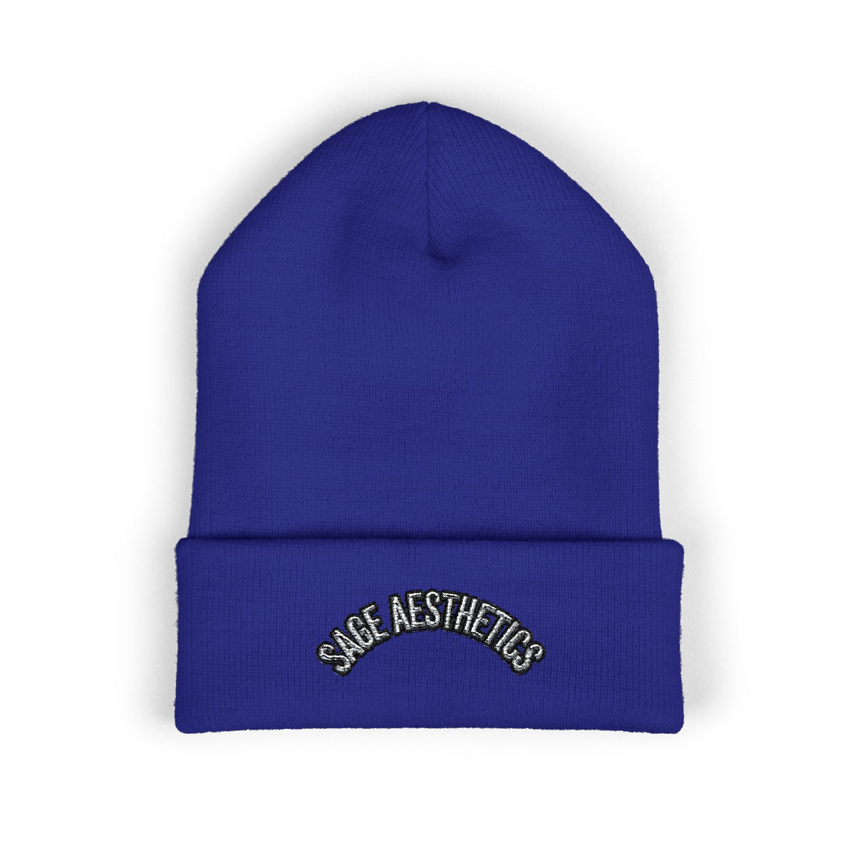 Classic Cuffed Beanie — Embroidered “SAGE AESTHETICS ” Arch