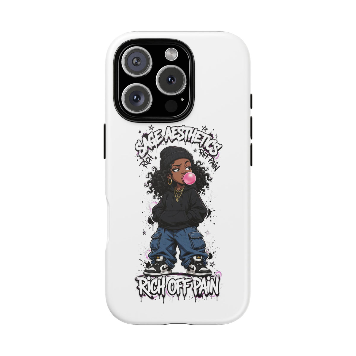 Phone Case — 'She Aesthetics, Rich Off Pain' Graphic Protective Cover