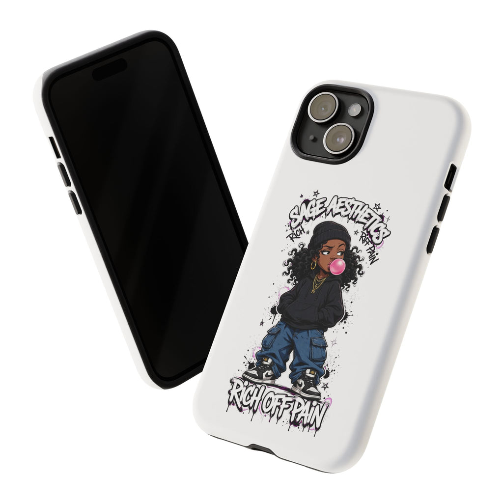 Phone Case — 'She Aesthetics, Rich Off Pain' Graphic Protective Cover