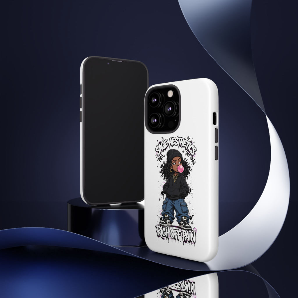 Phone Case — 'She Aesthetics, Rich Off Pain' Graphic Protective Cover