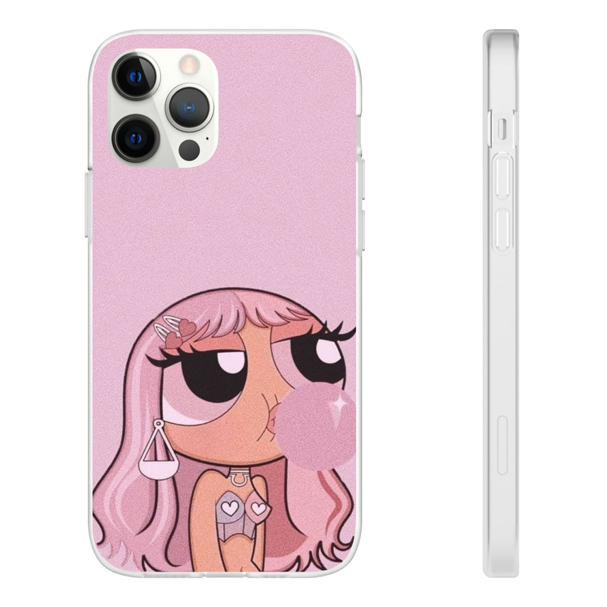 Pink Bubblegum Cartoon Phone Case – Cute Girly Blowing Bubble Design