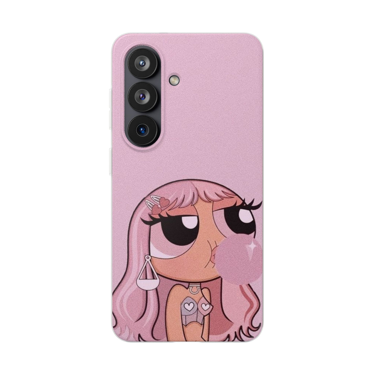 Pink Bubblegum Cartoon Phone Case – Cute Girly Blowing Bubble Design