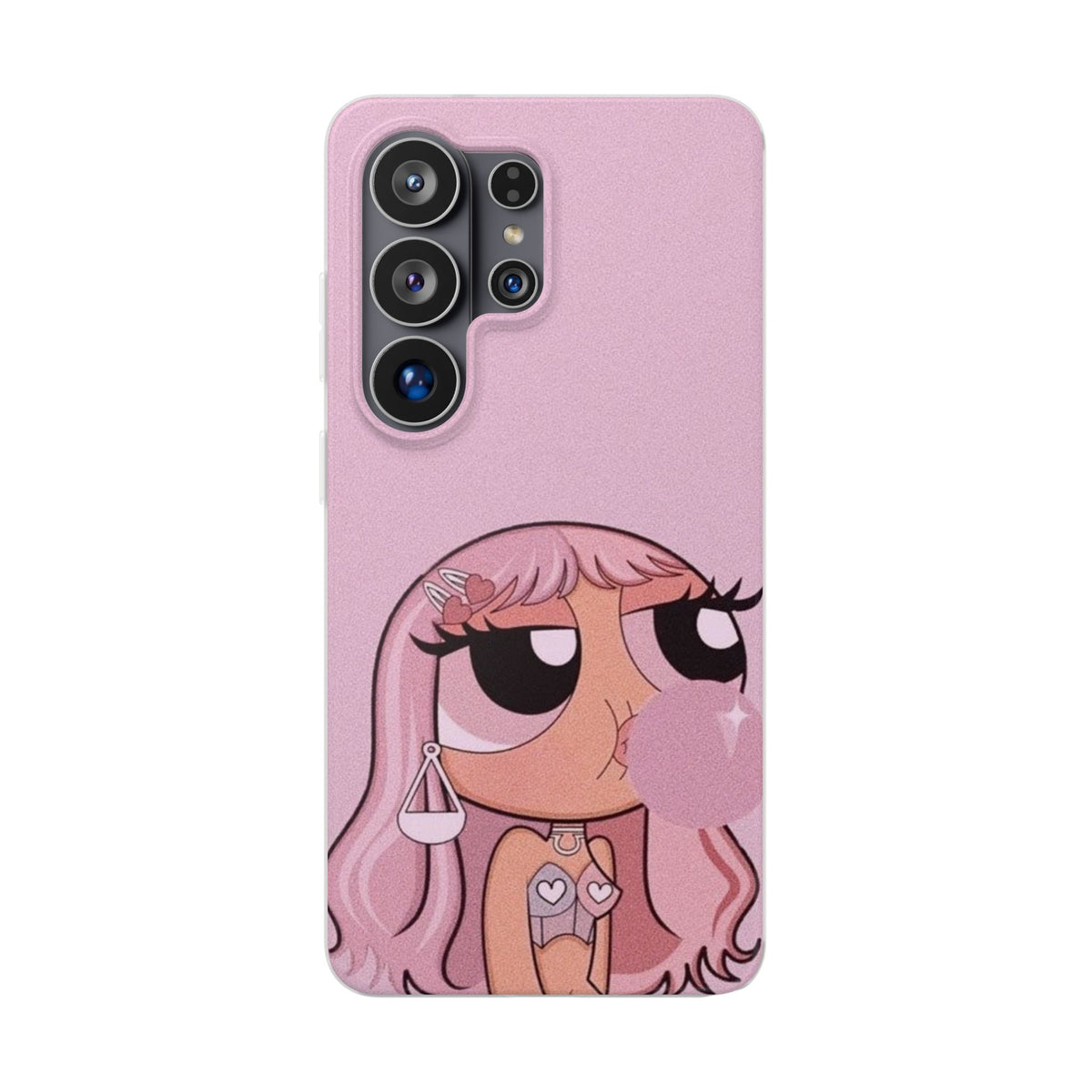 Pink Bubblegum Cartoon Phone Case – Cute Girly Blowing Bubble Design