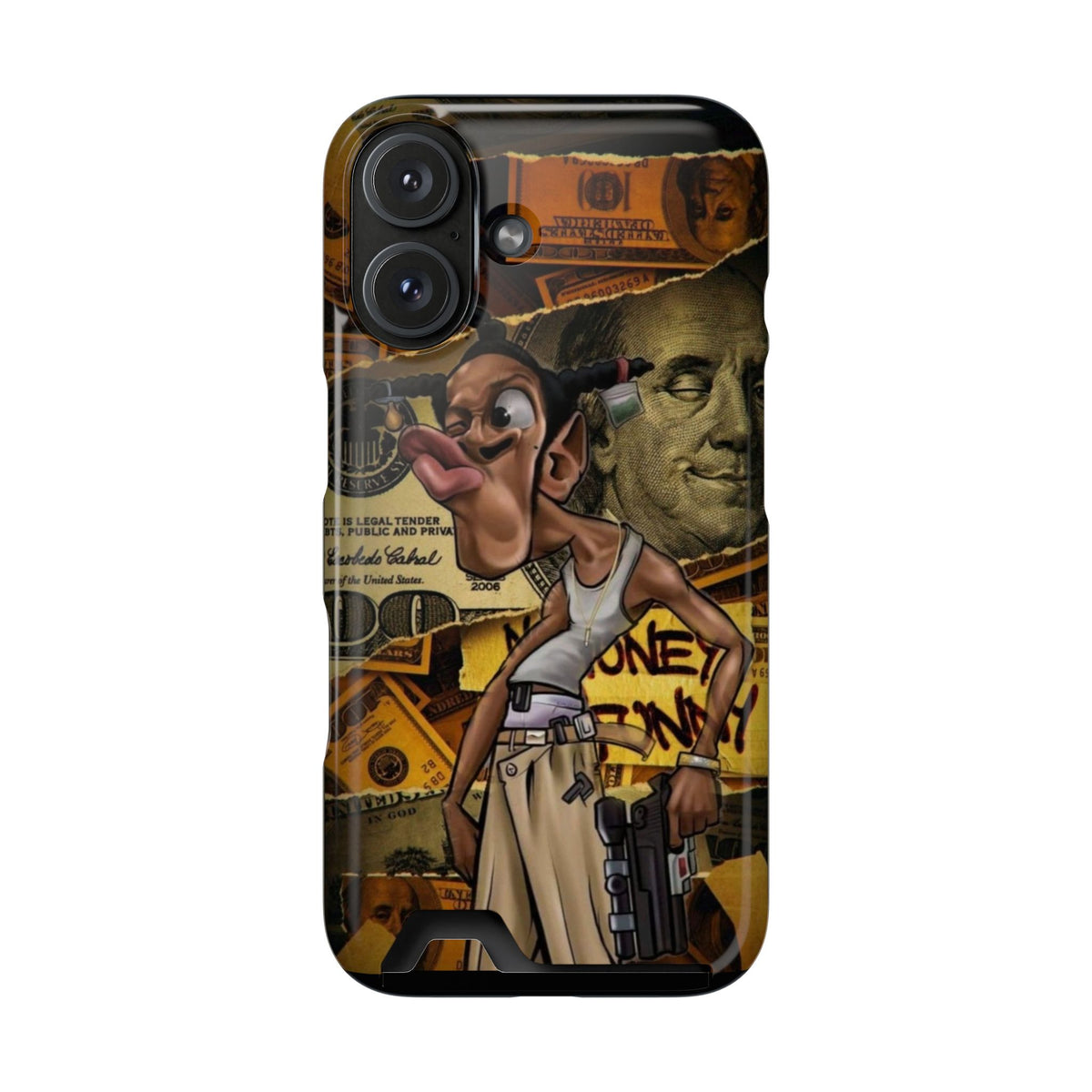 Money Hustle Card Holder Phone Case — Urban Graffiti Wallet iPhone Case
