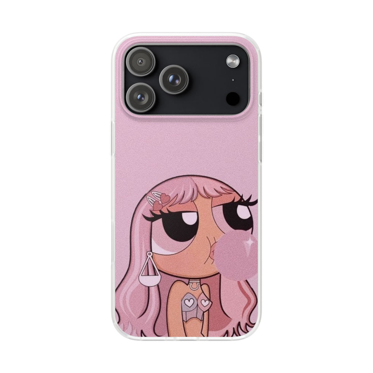 Pink Bubblegum Cartoon Phone Case – Cute Girly Blowing Bubble Design