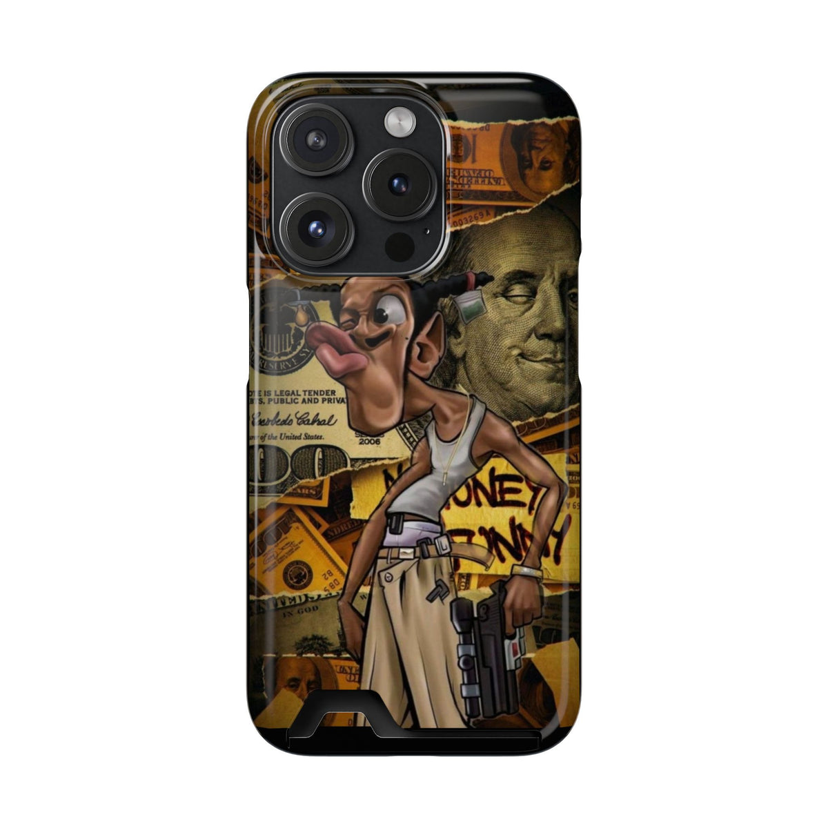 Money Hustle Card Holder Phone Case — Urban Graffiti Wallet iPhone Case
