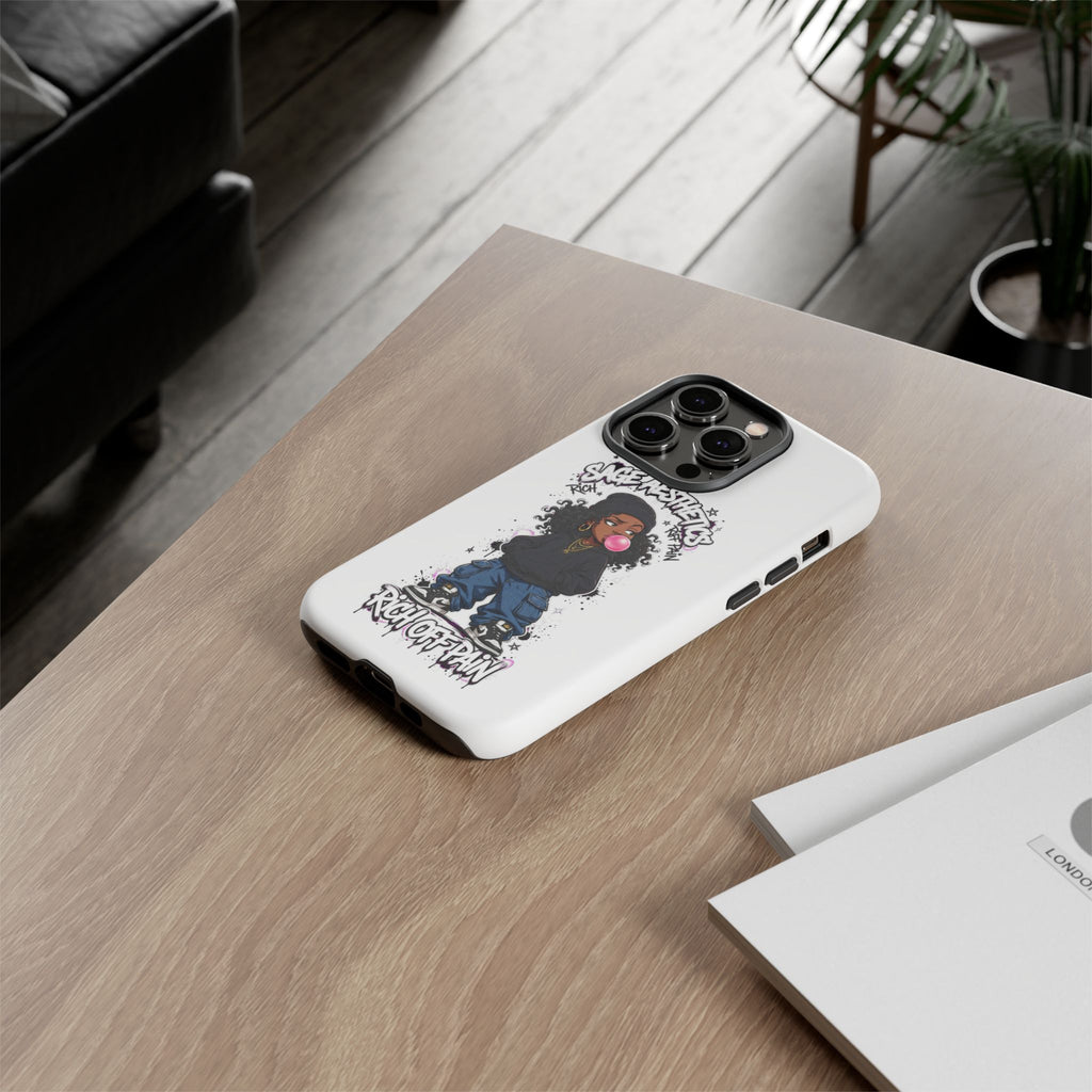 Phone Case — 'She Aesthetics, Rich Off Pain' Graphic Protective Cover