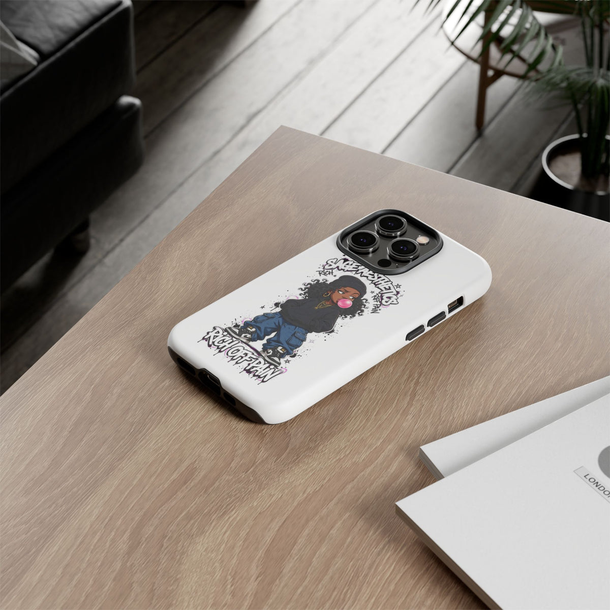 Phone Case — 'She Aesthetics, Rich Off Pain' Graphic Protective Cover