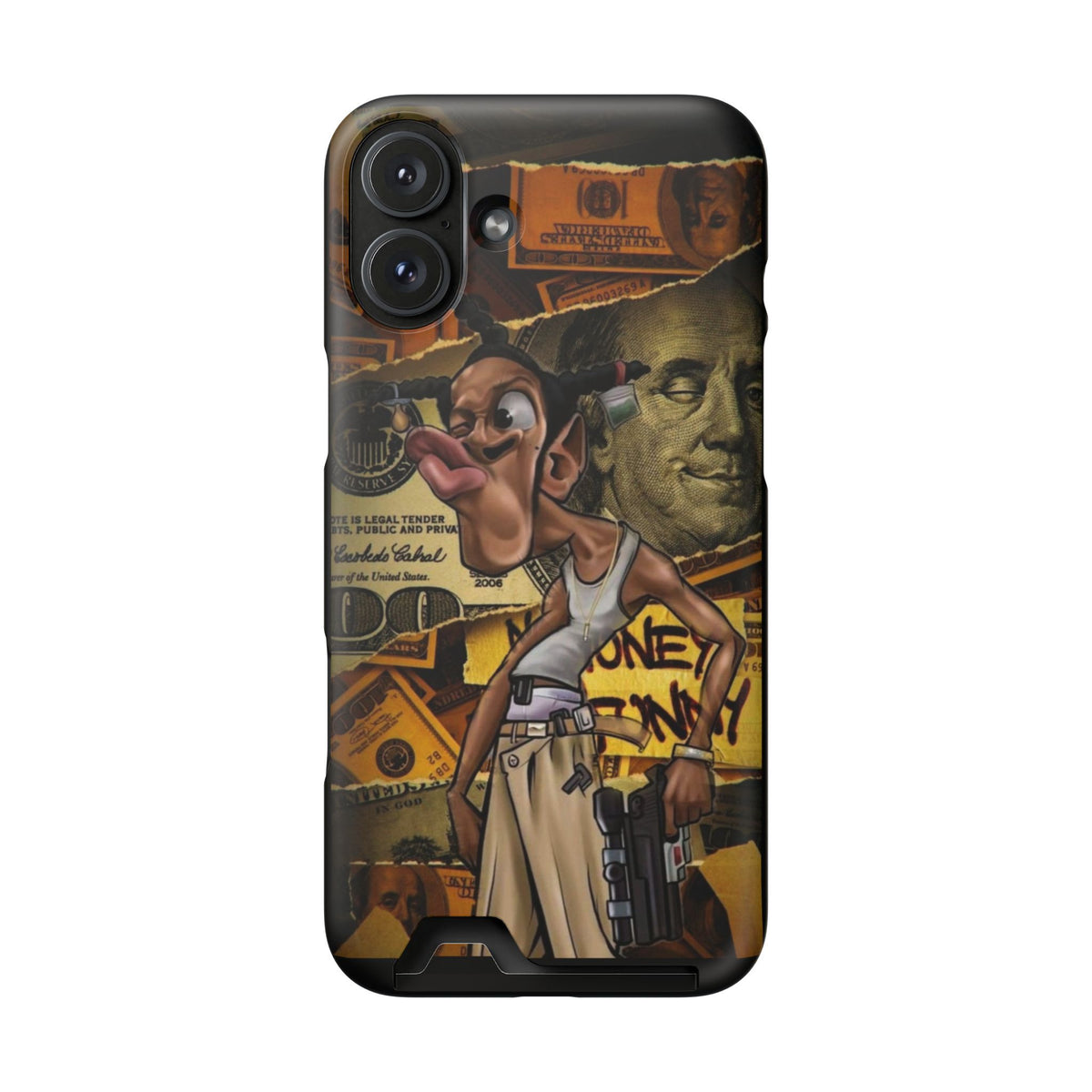 Money Hustle Card Holder Phone Case — Urban Graffiti Wallet iPhone Case