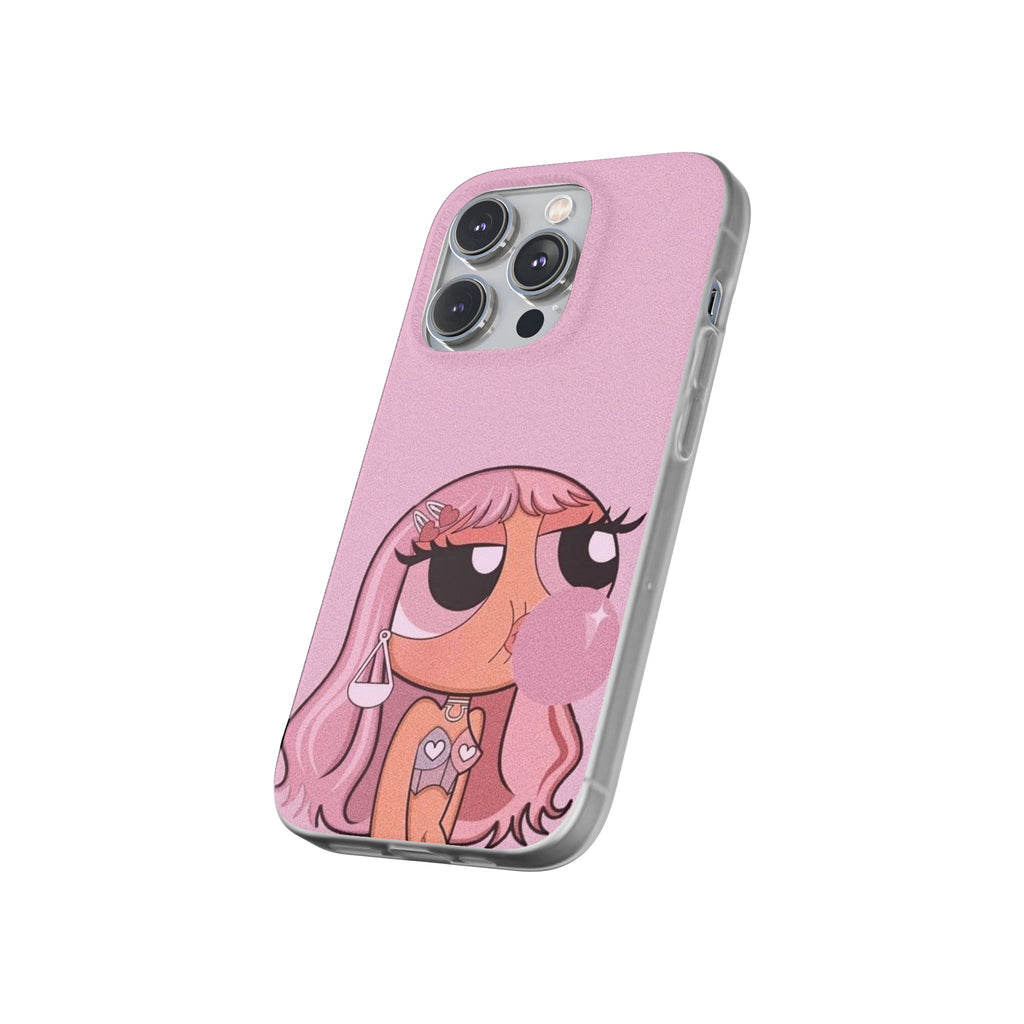 Pink Bubblegum Cartoon Phone Case – Cute Girly Blowing Bubble Design