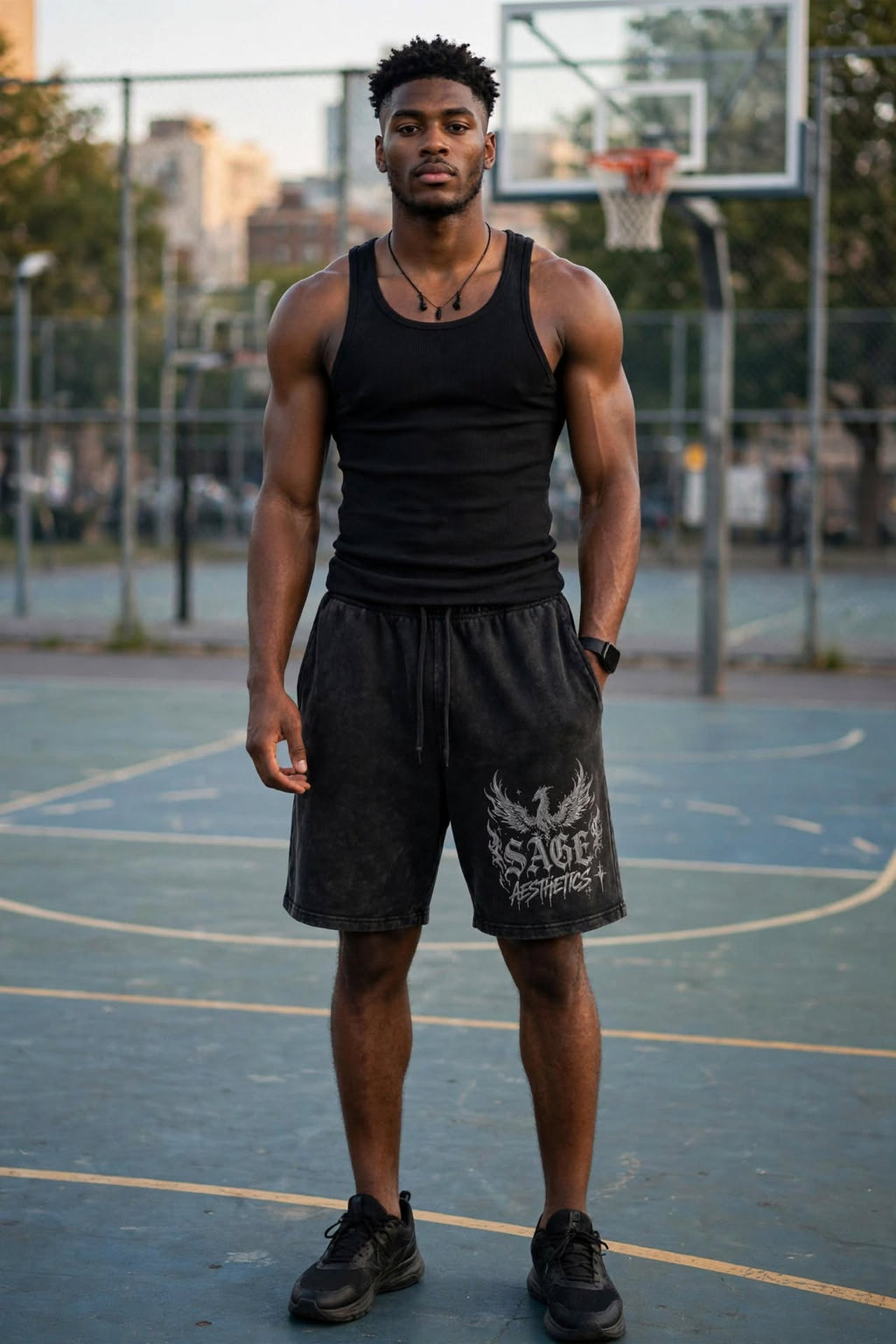 Snow Washed Raw Hem Shorts