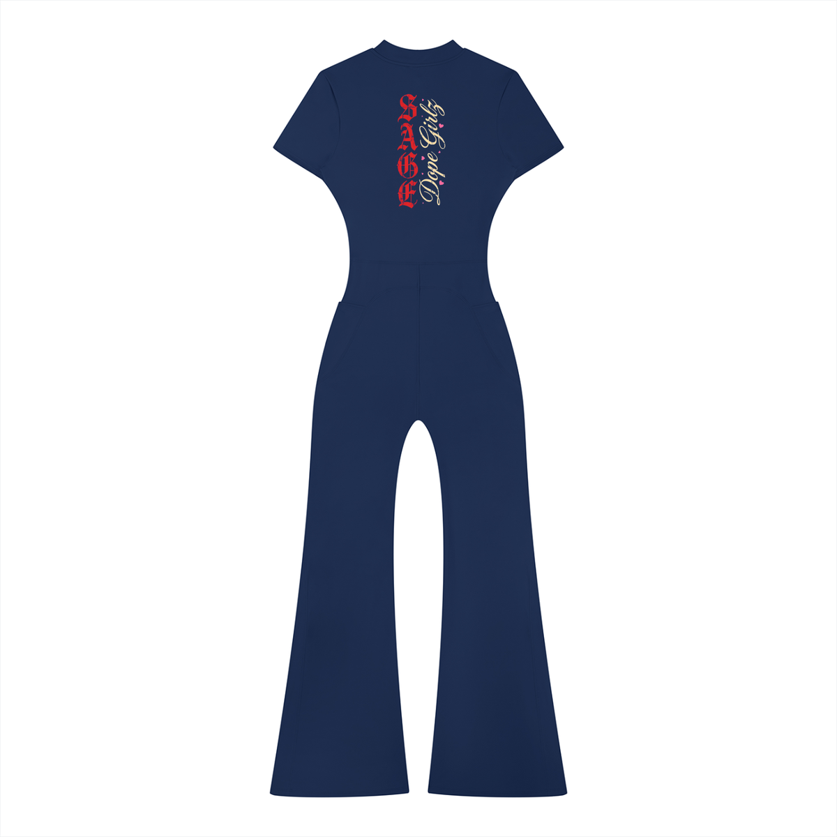 Women’s Tight Flared Leg Quarter-Zip Jumpsuit