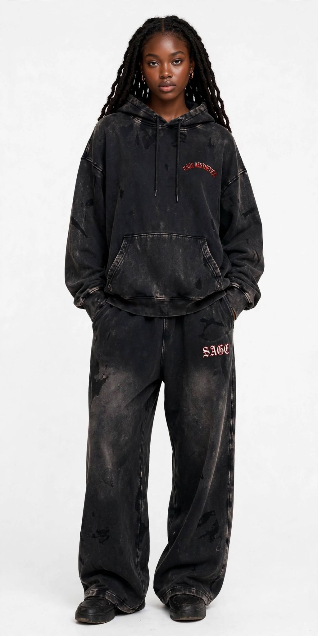Unisex Distressed Full Zip Sweater