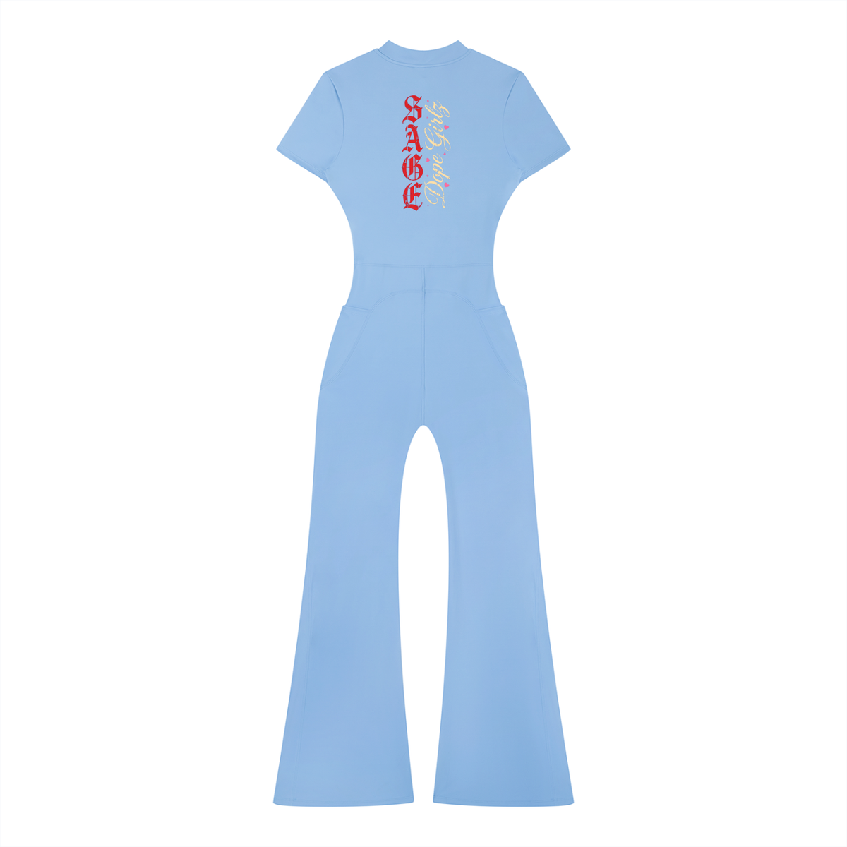 Women’s Tight Flared Leg Quarter-Zip Jumpsuit